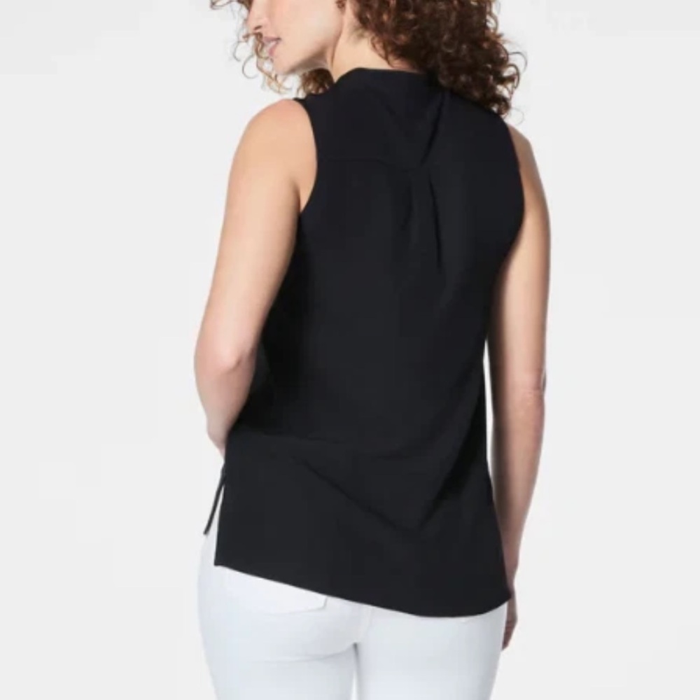 Spanx Women's Carefree Crepe Popover Sleeveless Blouse No-Show Coverage Black 3X - Picture 2 of 11